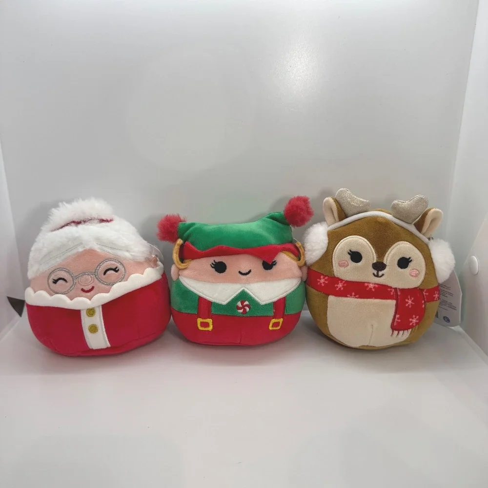 Squishmallows Christmas Holiday Set‎ Nicolette Emmy Darla 5 Inch Plush NWT